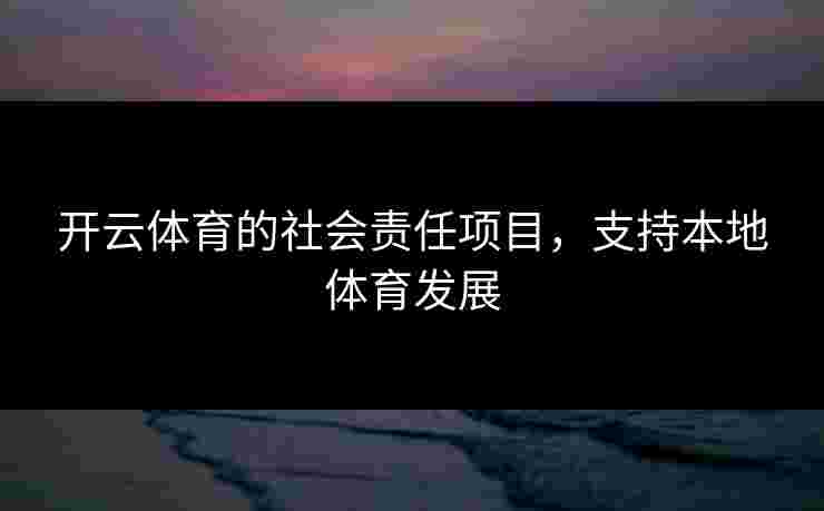 开云体育的社会责任项目，支持本地体育发展
