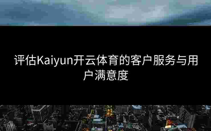 评估Kaiyun开云体育的客户服务与用户满意度