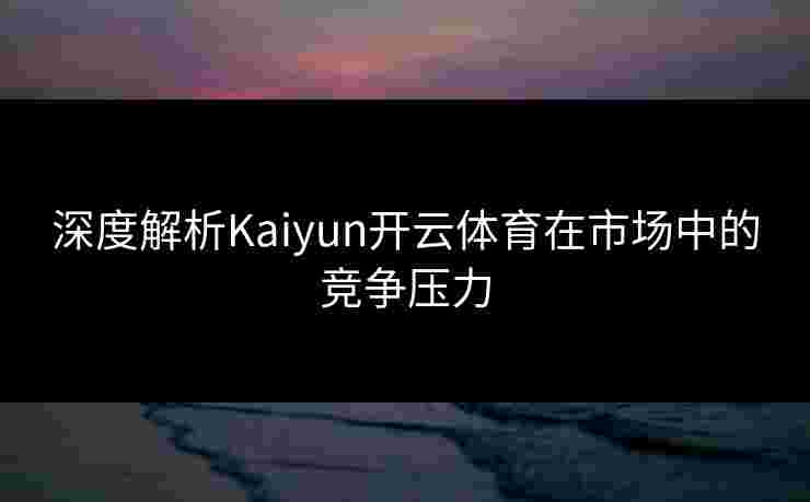 深度解析Kaiyun开云体育在市场中的竞争压力