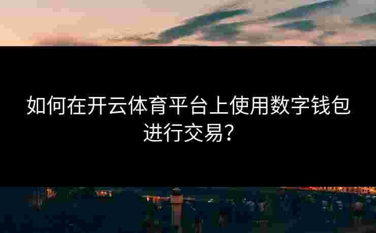 如何在开云体育平台上使用数字钱包进行交易？
