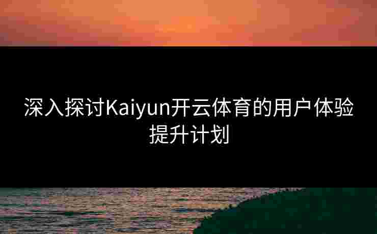 深入探讨Kaiyun开云体育的用户体验提升计划